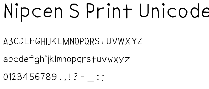 NipCen_s Print Unicode font